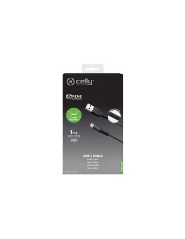 Celly Datakabel USB-AC Nylon zwart 1m